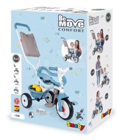 Dreirad Mit Rückenlehne Be Move Comfort Tricycle Blue Smoby Mit EVA-Rädern Und Führungsstange Mit Tasche Blau Ab 10 Monaten -Smoby 740414 p smoby trojkolka