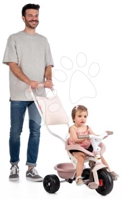 Dreirad Be Fun Comfort Tricycle Pink Smoby Mit Doppelter Führungsschiene Und Tasche Ab 10 Monaten SM740417 -Smoby 740417 e smoby trojkolka