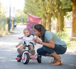 Dreirad Und Kinderwagen In Einem Mit Der Hohen Rücklehne Baby Balade Plus Tricycle Pink Smoby Mit Bremse Und EVA-Rädern Rosa Ab 10 Monaten -Smoby 741401 l smoby trojkolka