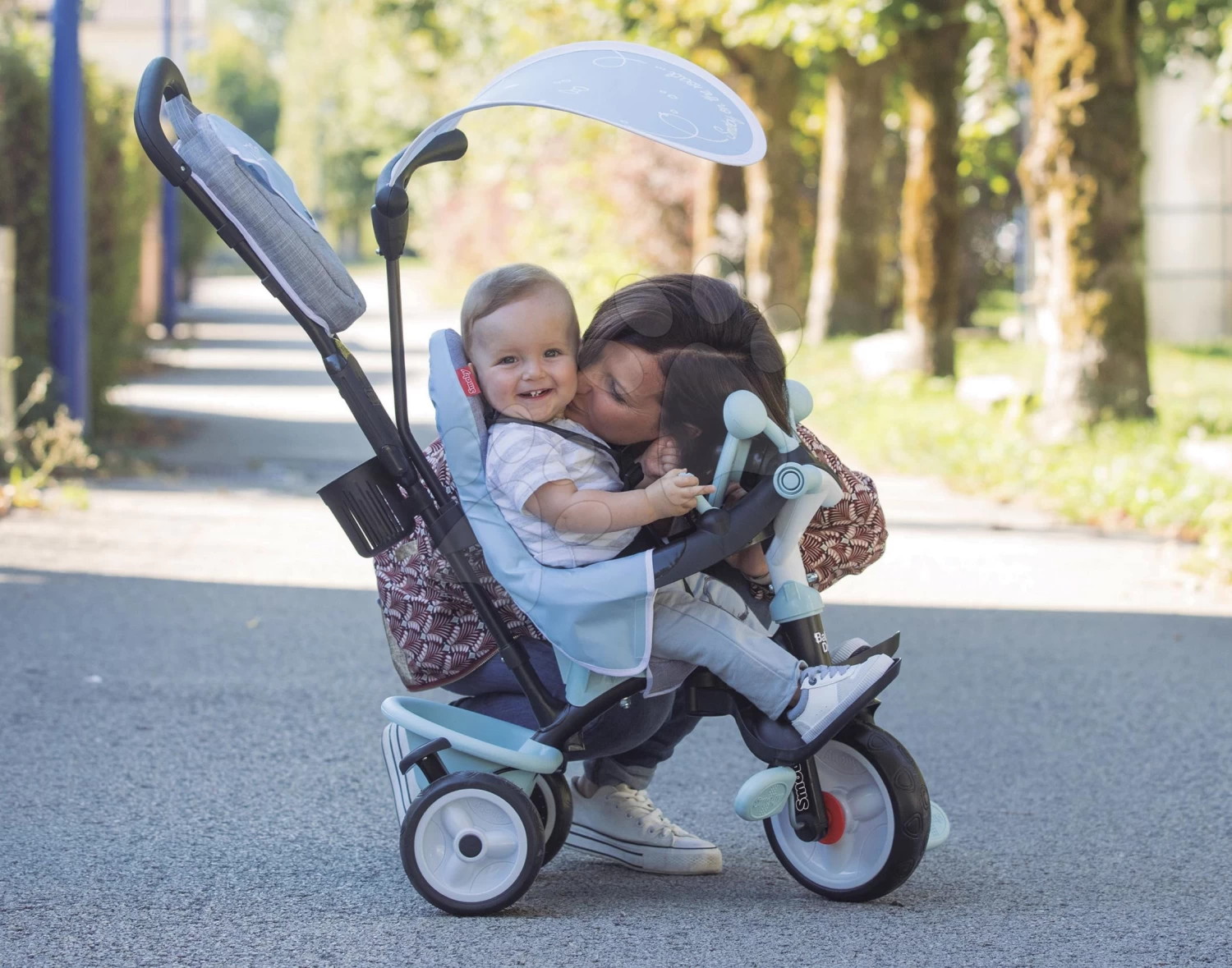 Dreirad Und Kinderwagen In Einem Mit Bremse Baby Driver Plus Blue Smoby Mit EVA-Rädern Und Intuitiver Steuerung Blau Ab 10 Monaten 1 Dreirad Und Kinderwagen In Einem Mit Bremse Baby Driver Plus Blue Smoby Mit EVA-Rädern Und Intuitiver Steuerung Blau Ab 10 Monaten