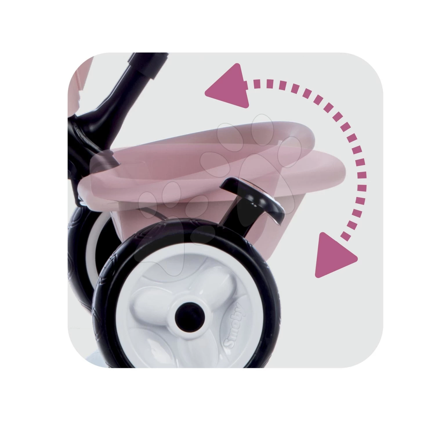 Dreirad Und Kinderwagen In Einem Mit Bremse Baby Driver Plus Pink Smoby Mit EVA-Rädern Und Intuitiver Steuerung Pink Ab 10 Monaten 4 Dreirad Und Kinderwagen In Einem Mit Bremse Baby Driver Plus Pink Smoby Mit EVA-Rädern Und Intuitiver Steuerung Pink Ab 10 Monaten – Bild 4