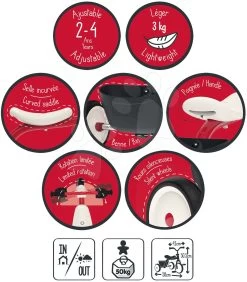 Kinderdreirad Und Laufrad Retro Rookie Trike Smoby Ultraleicht Mit Pedalen Und Leisen Gummirädern Ab 24 Monaten SM742000 -Smoby 742000 f samoby trojkolka