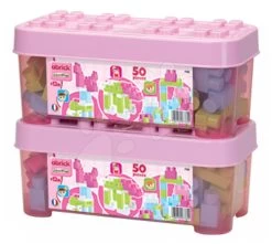 Rutscher-Set Scooter Pink Smoby Mit Gummirädern Und Maxi Abrick Écoiffier-Kit In Einer Box Mit Großen Würfeln Ab 18 Monaten -Smoby 7785 b ecoiffier stavebnica