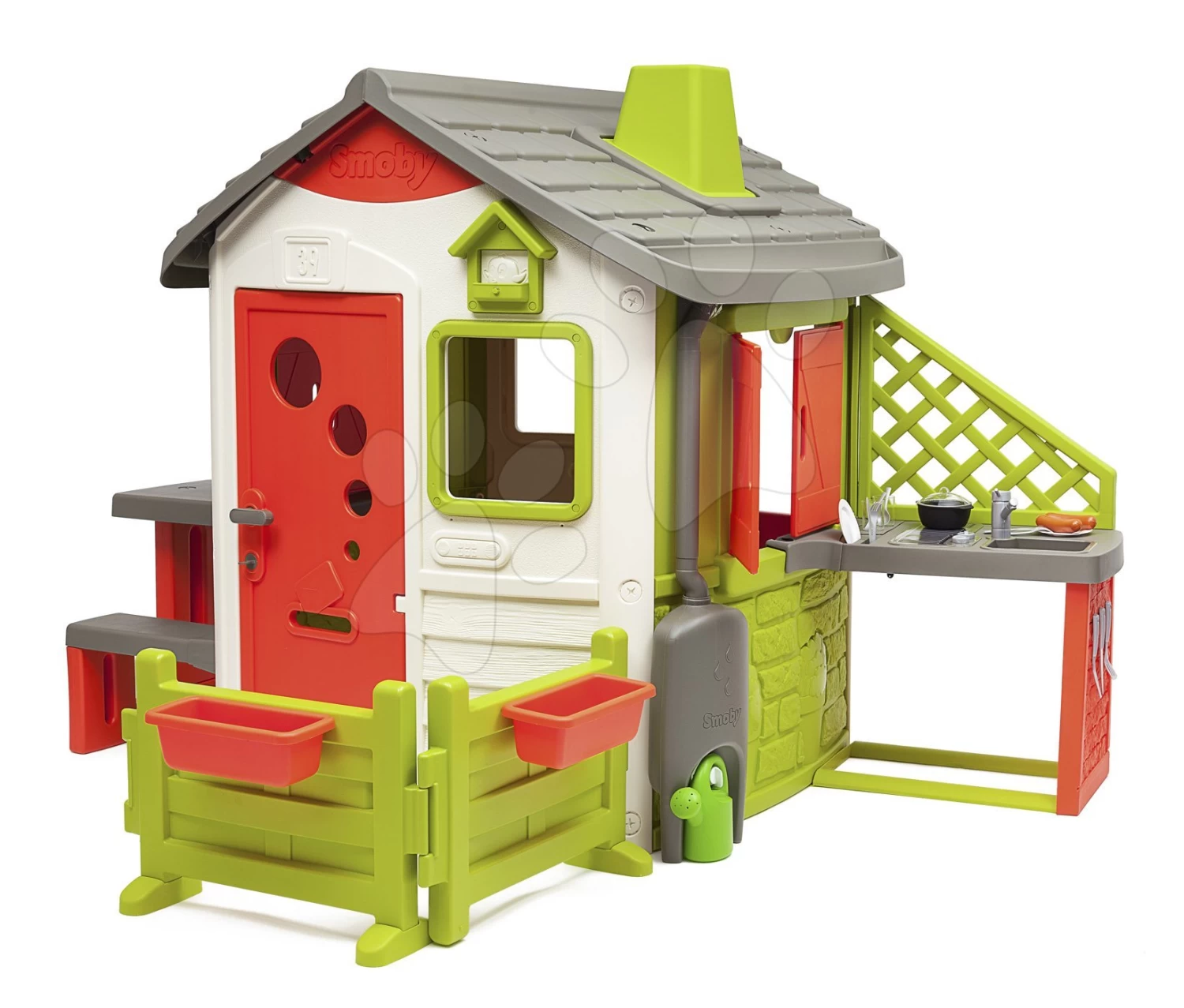 Rutschenset Toboggan XL Smoby Mit Wasser Länge 2,3 M Und Haus Neo Jura Lodge Mit Aufbauten 20 Rutschenset Toboggan XL Smoby Mit Wasser Länge 2,3 M Und Haus Neo Jura Lodge Mit Aufbauten – Bild 20