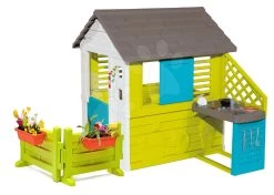 Rutschenset Toboggan XL Mit Wasser Smoby Und Nature Haus Mit Küche, Garten, Elektronischer Klingel Und Tisch -Smoby 810215 b a smoby domcek