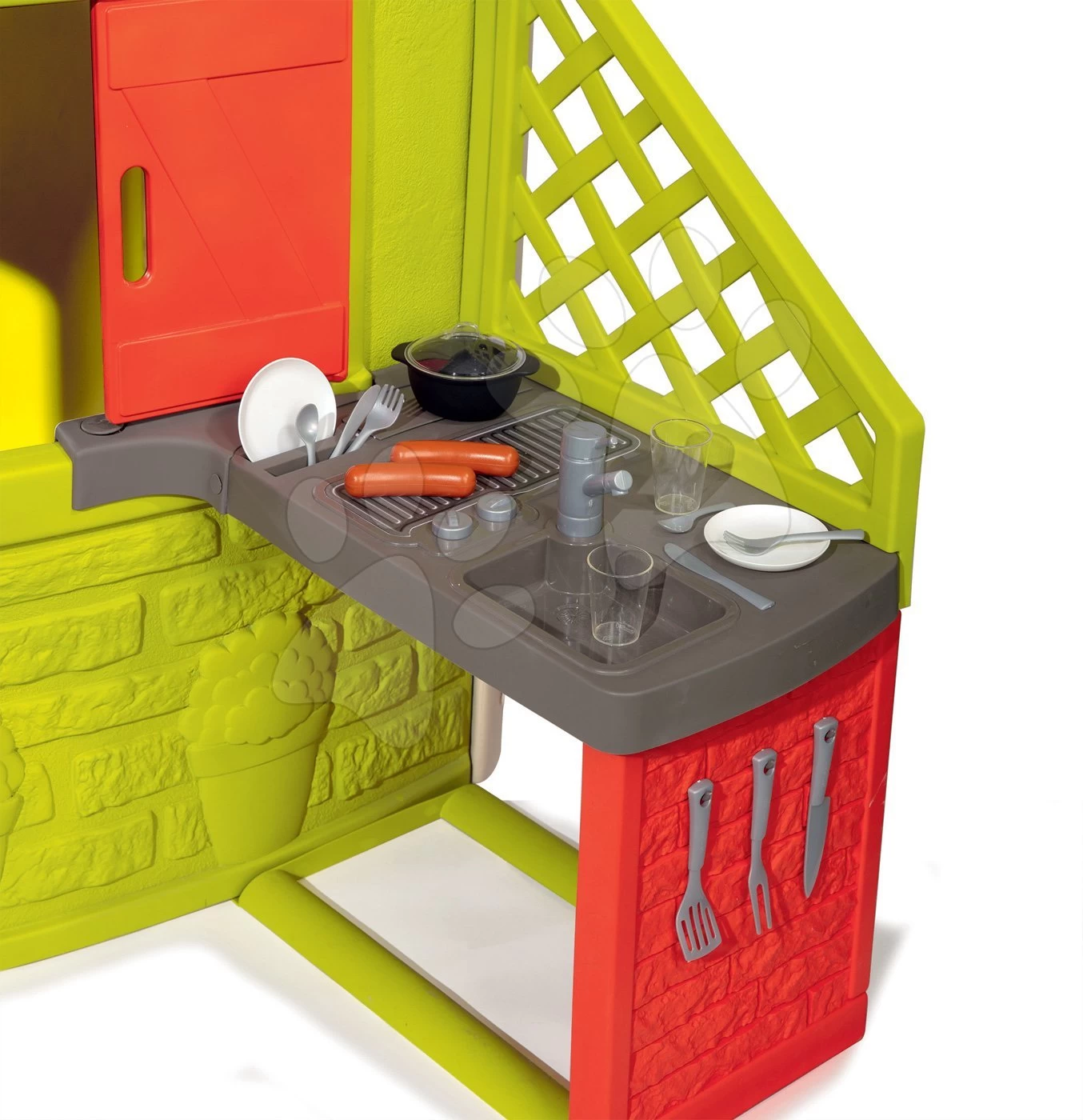 Rutschenset Toboggan XL Smoby Mit Wasser Länge 2,3 M Und Haus Neo Jura Lodge Mit Aufbauten 3 Rutschenset Toboggan XL Smoby Mit Wasser Länge 2,3 M Und Haus Neo Jura Lodge Mit Aufbauten – Bild 3