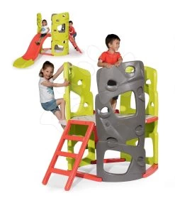 Set Rutsche Toboggan Super Megagliss 2v1 Smoby A Klettergerüst Multiactivity Climbing Tower Mit Kletterwänden Ab 24 Monaten -Smoby 840204 a smoby preliezacka