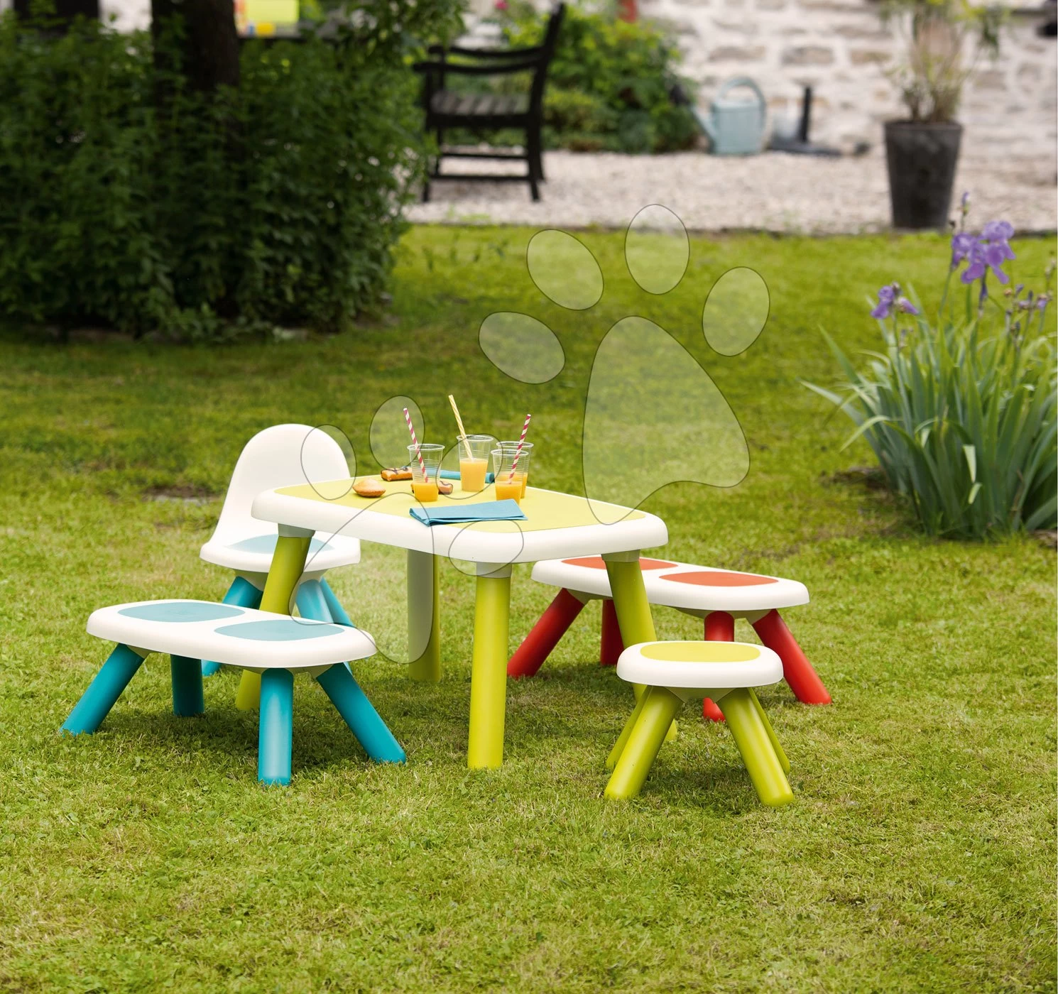 Rutschenset Toboggan KS Smoby Länge 150 Cm Und Ein Picknicktisch Mit Einem Stuhl Und Einer KidChair-Bank 11 Rutschenset Toboggan KS Smoby Länge 150 Cm Und Ein Picknicktisch Mit Einem Stuhl Und Einer KidChair-Bank – Bild 11